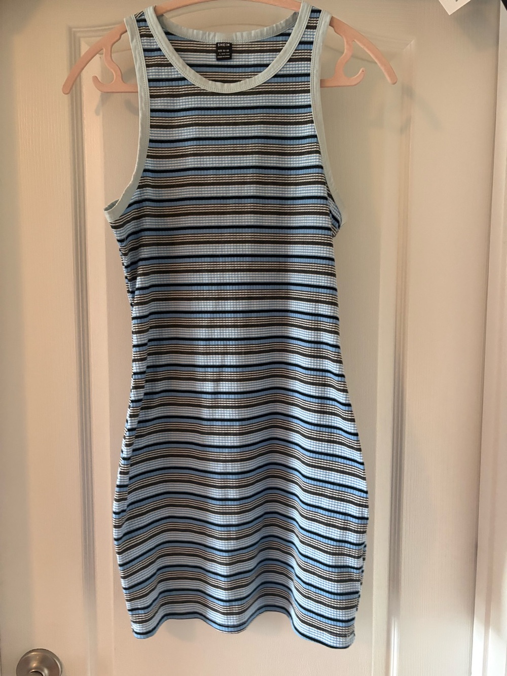 Blue/black stripped mini dress